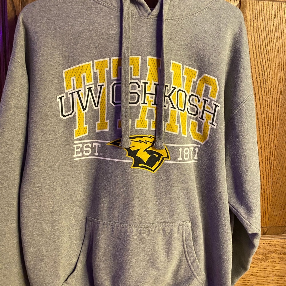 UW Oshkosh Grey Hoodie